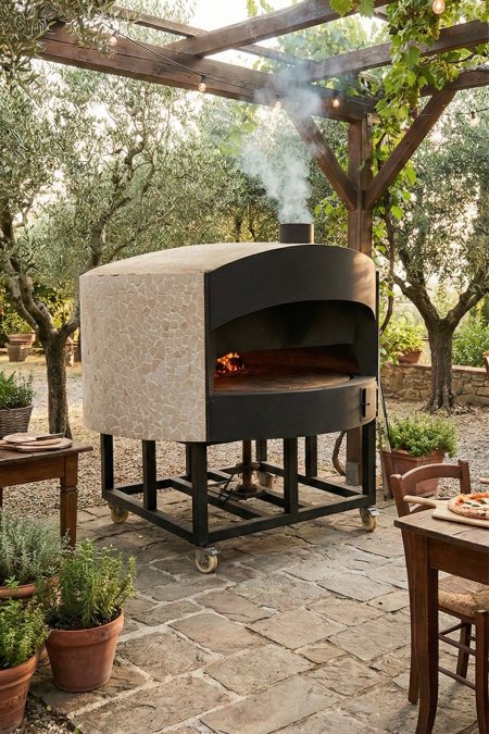 فرن بيتزا وخبيز كبير – قاعدة دوّارة متحركة | مقاس 220×220